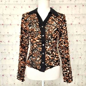 Vintage Animal Print Mosaic Blouse